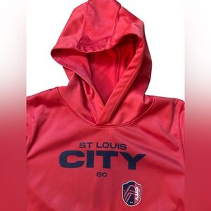 St Louis City SC Soccer MLS Red Youth‎ Boys Hoodie Size Large 14-16 Futbol